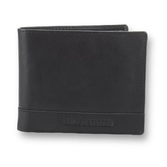 Spikes & Sparrow Alexander Black Leather RFID Billfold Credit Card Wallet Combo - Picture 2 of 13